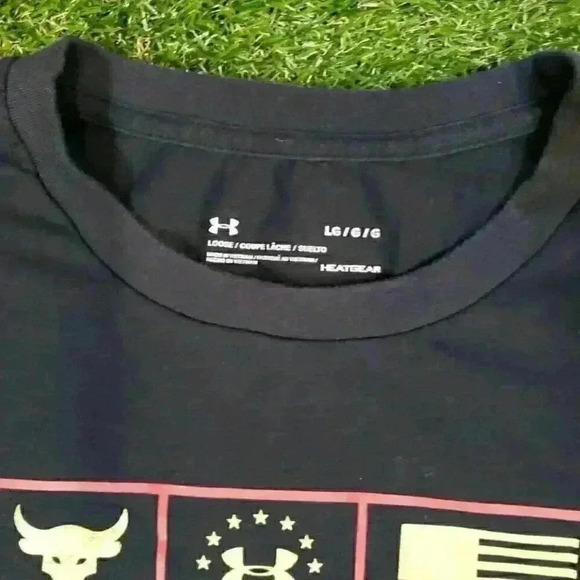 Under Armour Project Rock Shirt Men's L Black Long Sleeve Heatgear Shirt - Picture 4 of 7